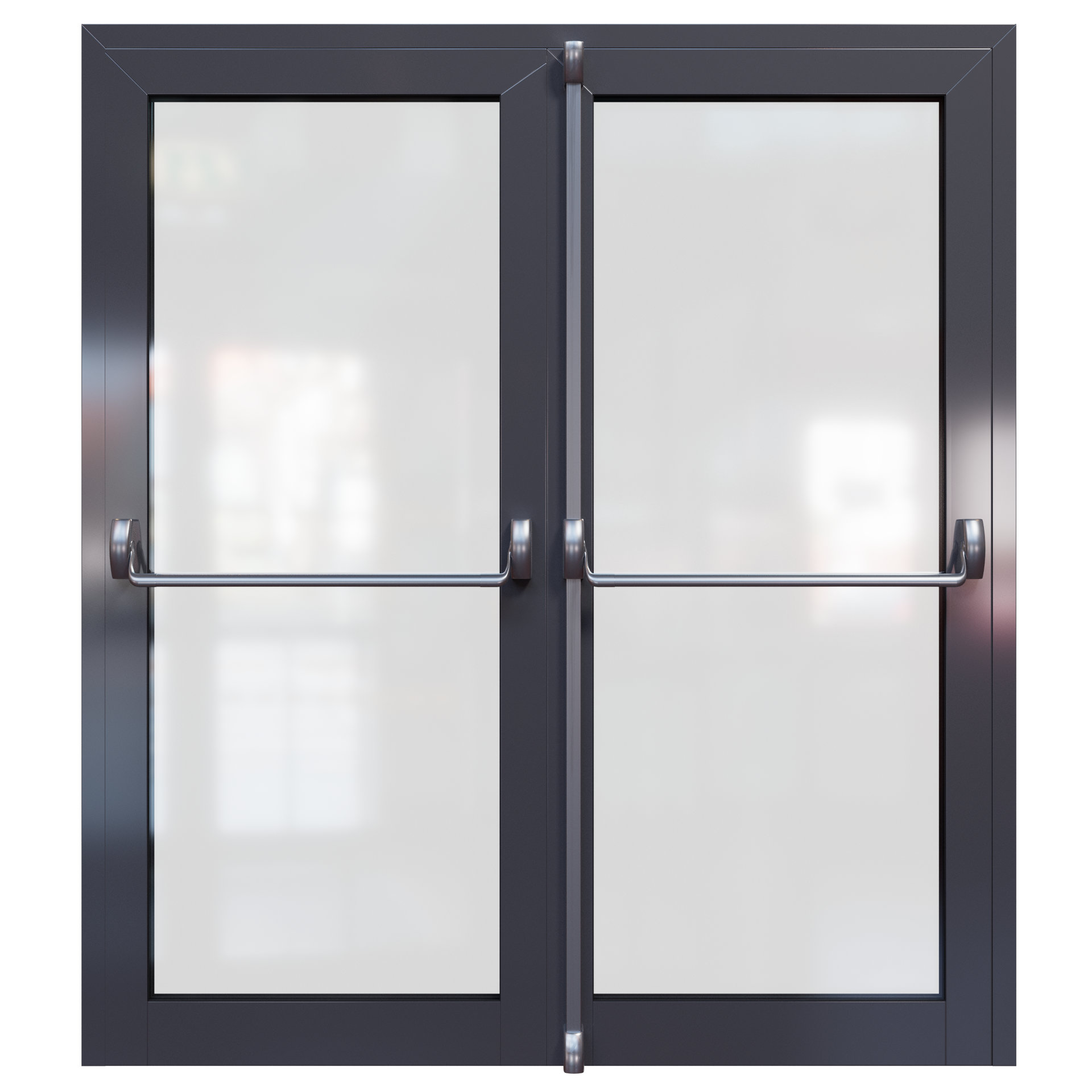 Дверь противопожарная двупольная EIWS-30 с ручкой антипаника